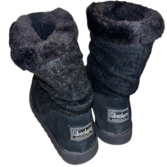Skechers Women’s Black Knit Keepsake Blur Fur Trim Fall Winter Boots Sz-8 - Picture 4 of 7